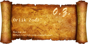 Orlik Zoé névjegykártya